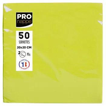 PROnappe servietter kiwi grøn 2-lags 20,0 x 20,0 cm 50 stk.