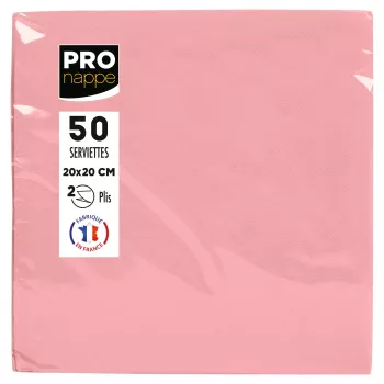 PROnappe pink 2-lags papirservietter 20 x 20 cm 50-pak