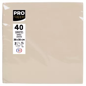 PROnappe servietter creme 2-lags 19,0 x 19,0 cm 40 stk.