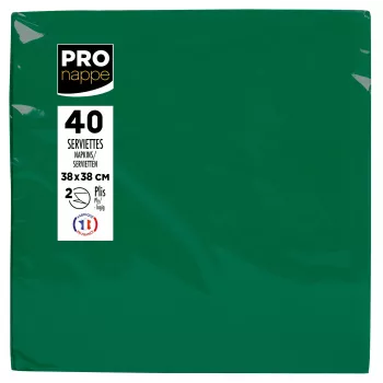PROnappe servietter fyrregrøn 2-lags 19,0 x 19,0 cm 40-pak