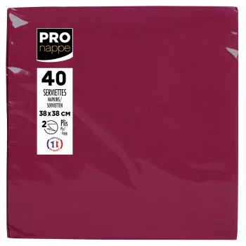 PROnappe servietter bordeaux 2-lags 19,0 x 19,0 cm 40 stk.