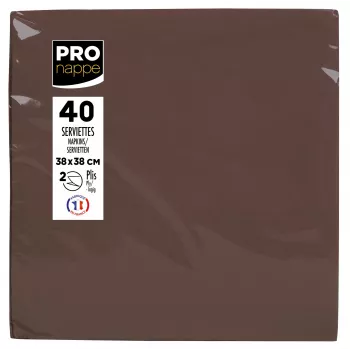 PROnappe servietter brun 2-lags 19,0 x 19,0 cm 40 stk.