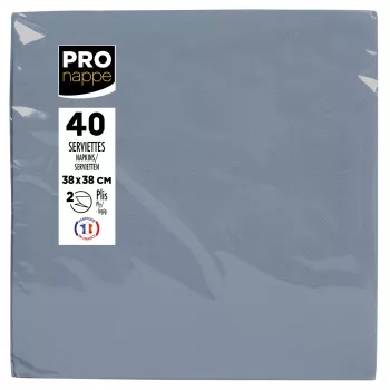 PROnappe papirservietter grå 2-lags 19,0 x 19,0 cm 40-pak
