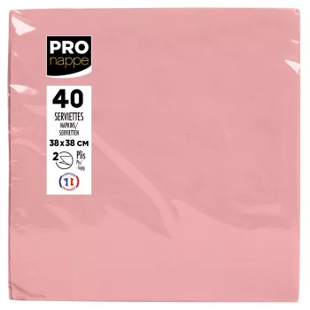 PROnappe papirservietter rosa 2-lags 19,0 x 19,0 cm 40 stk.