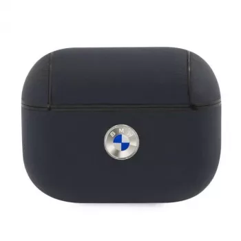 BMW AirPods Pro-cover Navy ægte læder Sølvlogo