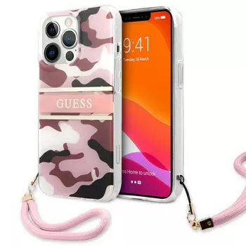 Guess Camo Strap Collection Hard Case til Apple iPhone 13 Pro / iPhone 13, Pink