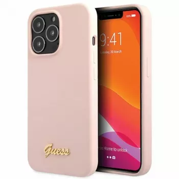 Guess Silicone Script Gold Logo Hard Case til Apple iPhone 13 Pro Max 6,7