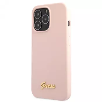 Guess Silicone Script Gold Logo Hard Case til Apple iPhone 13 Pro Max 6,7