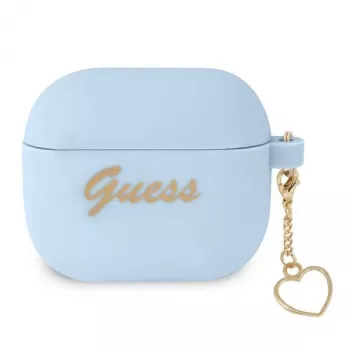 Guess GUA3LSCHSB silikone-Charm Heart Collection-cover til AirPods 3, blå