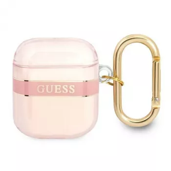 Guess GUA2HHTSP Strap Collection-beskyttelsescover til Apple AirPods 1/2 – pink