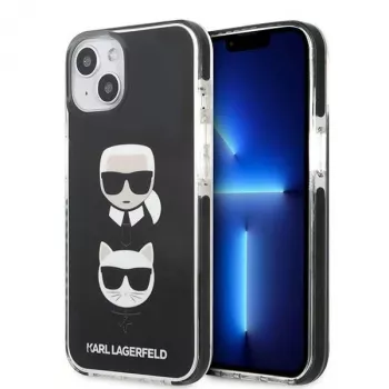 Karl Lagerfeld KLHCP13STPE2TK Hard Case til iPhone 13 mini, 5,4 inch, sort, Karl & Choupette Head