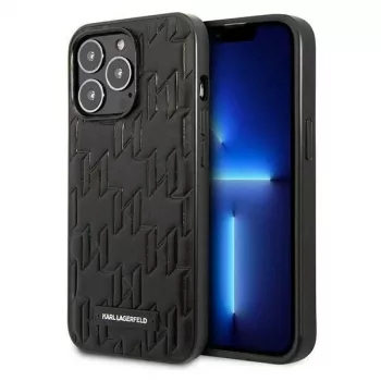 Karl Lagerfeld KLHCP13LMNMP1K Hard Case til iPhone 13 Pro / 13 6,1 inch, sort, Monogram Plaque
