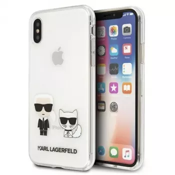 Karl Lagerfeld KLHCI65CKTR hardcase til Apple iPhone Xs Max, transparent, Karl & Choupette-design