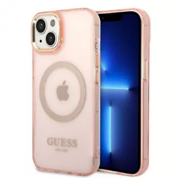 Guess Gold Outline Translucent MagSafe hardcase til iPhone 13/14/15 6,1