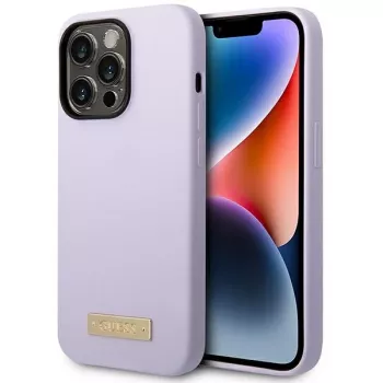 Guess GUHMP14LSBPLU silikone-hardcase med logoplade til Apple iPhone 14 Pro 6,1