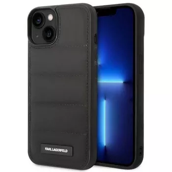 Karl Lagerfeld KF001090 Puffy Elongated Logo hardcase til iPhone 14 Plus / 15 Plus 6,7 inch sort