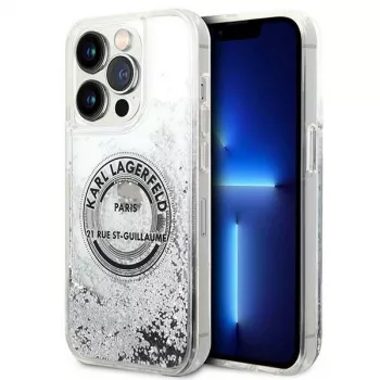 Karl Lagerfeld KLHCP14XLCRSGRS Liquid Glitter hardcase til Apple iPhone 14 Pro Max 6,7 inch sølv