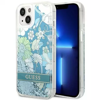 Guess GUHCP14SLFLSN Flower Liquid Glitter hardcase til Apple iPhone 13 / 14 / 15 6,1