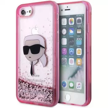 Karl Lagerfeld KLHCI8LNKHCP hardcase Glitter Karl Head til iPhone 7/8/SE 2020/SE 2022, pink