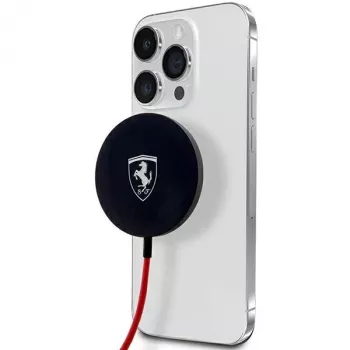 Ferrari FECBMSMENK 15W MagSafe trådløs opladningsplade - sort