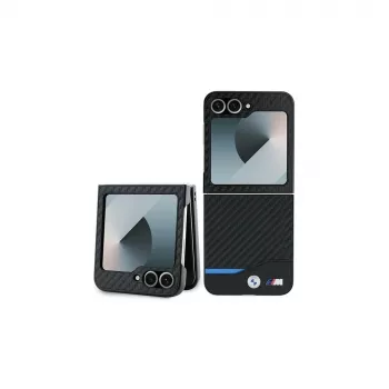 BMW hardcase Carbon Blue Line til Samsung Galaxy Z Flip6 / Z Flip7 FE - sort
