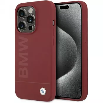 BMW M Collection silikone hardcase med MagSafe til Apple iPhone 15 Pro 6,1 inch rød Big Logo