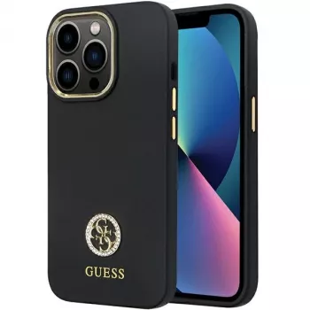 Guess GUHCP13LM4DGPK iPhone 13 Pro / 13 hardcase silikone logo Strass 4G sort
