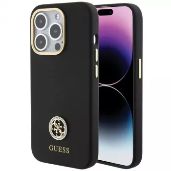 Guess GUHCP15XM4DGPK hardcase silikone logo Strass 4G bagcover til Apple iPhone 15 Pro Max 6,7