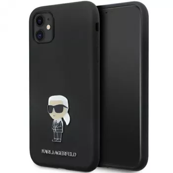 Karl Lagerfeld Ikonik metalpin silikonecase til Apple iPhone 11 / iPhone XR 6,1 inch sort