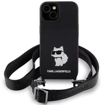 Karl Lagerfeld KLHCP15SSCBSCNK iPhone 15 / 14 / 13 6,1 inch hardcase sort crossbody silikone Choupette
