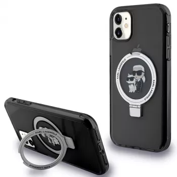 Karl Lagerfeld KLHMN61HMRSKCK hardcase ringstand til iPhone 11 / XR 6,1 inch sort MagSafe Karl & Choupette