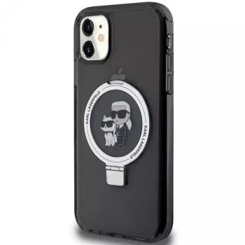 Karl Lagerfeld KLHMN61HMRSKCK hardcase ringstand til iPhone 11 / XR 6,1 inch sort MagSafe Karl & Choupette