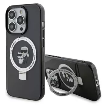 Karl Lagerfeld KLHMP15XHMRSKCK iPhone 15 Pro Max 6,7 inch sort hardcase med ringholder Karl & Choupette MagSafe