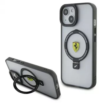 Ferrari FEHMP15SUSCAH iPhone 15 / 14 / 13 6,1 inch transparent hardcase med ringholder 2023 Collection MagSafe