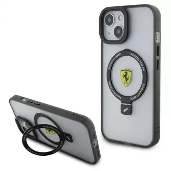 Ferrari FEHMP15MUSCAH iPhone 15 Plus / 14 Plus 6,7 inch transparent hardcase med ringholder, MagSafe, 2023-kollektion