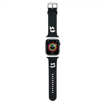 Karl Lagerfeld 3D Rubber Karl & Choupette Heads NFT Apple Watch-armbånd 38/40/41mm sort