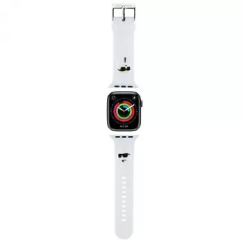 Karl Lagerfeld 3D Rubber Karl & Choupette Heads NFT Apple Watch-armbånd 42/44/45/49mm hvid