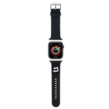 Karl Lagerfeld 3D Rubber Choupette Head-armbånd til Apple Watch 38/40/41mm sort
