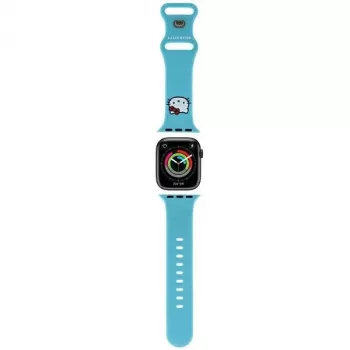 Hello Kitty HKAWMSCHBLB Apple Watch 38/40/41mm blåt silikone-armbånd med Kitty Head