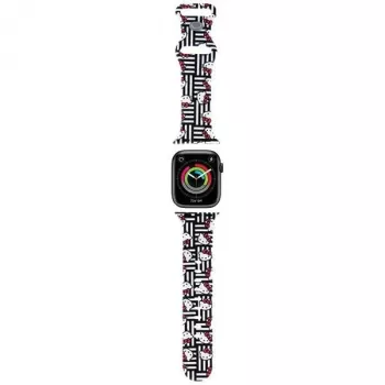 Hello Kitty HKAWMSDIESK Apple Watch-armbånd 38/40/41mm sort silikone Heads & Stripes