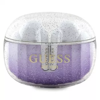 Guess Glitter Gradient True Wireless Bluetooth-høretelefoner med opladningsetui (lilla)