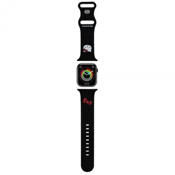 Hello Kitty HKAWLSCHBLK silikonearmbånd til Apple Watch 42/44/45/49mm sort