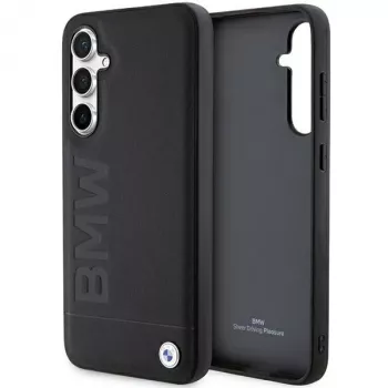 BMW S23 FE S711 sort læder Hot Stamp-cover til Samsung Galaxy S23 FE