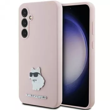 Karl Lagerfeld KLHCS23FESMHCNPP S23 FE S711 pink silikone Choupette Metal Pin-cover til Samsung Galaxy S23 FE