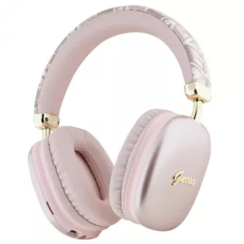 Guess Gcube Metallic Script Logo on-ear Bluetooth-hovedtelefoner pink