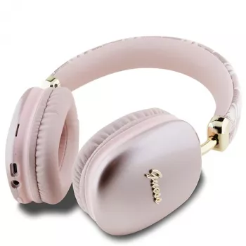 Guess Gcube Metallic Script Logo on-ear Bluetooth-hovedtelefoner pink