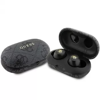 Guess 4G Metal Logo Bluetooth TWS ENC-høretelefoner med opladningsetui (sort)