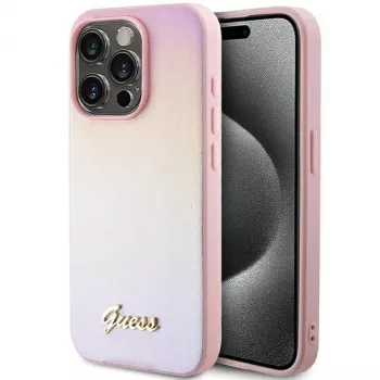 Guess Saffiano Iridescent Script hard case til Apple iPhone 14 Pro Max 6,7