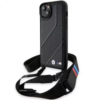 BMW BMHCP15S23PSCCK iPhone 15 / 14 / 13 sort Hardcase M Edition Carbon Stripe & Strap