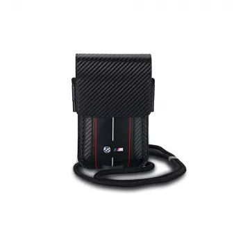 BMW Wallet Bag til iPhone 15 Pro Max - sort Carbon rød stribe